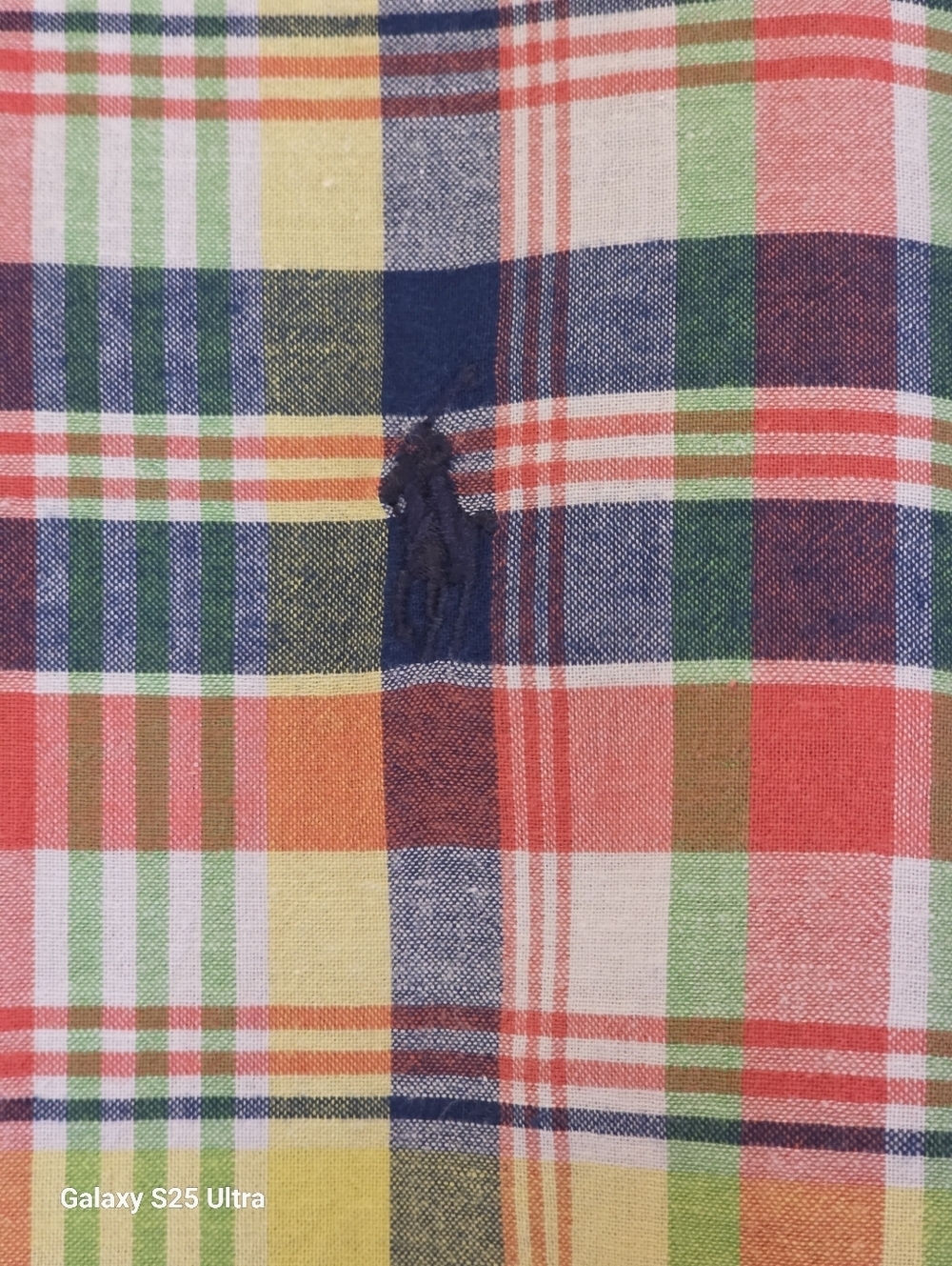Vintage 90s Polo Ralph Lauren Blake Madras Plaid Cotton Shirt Large EUC - Picture 5 of 17